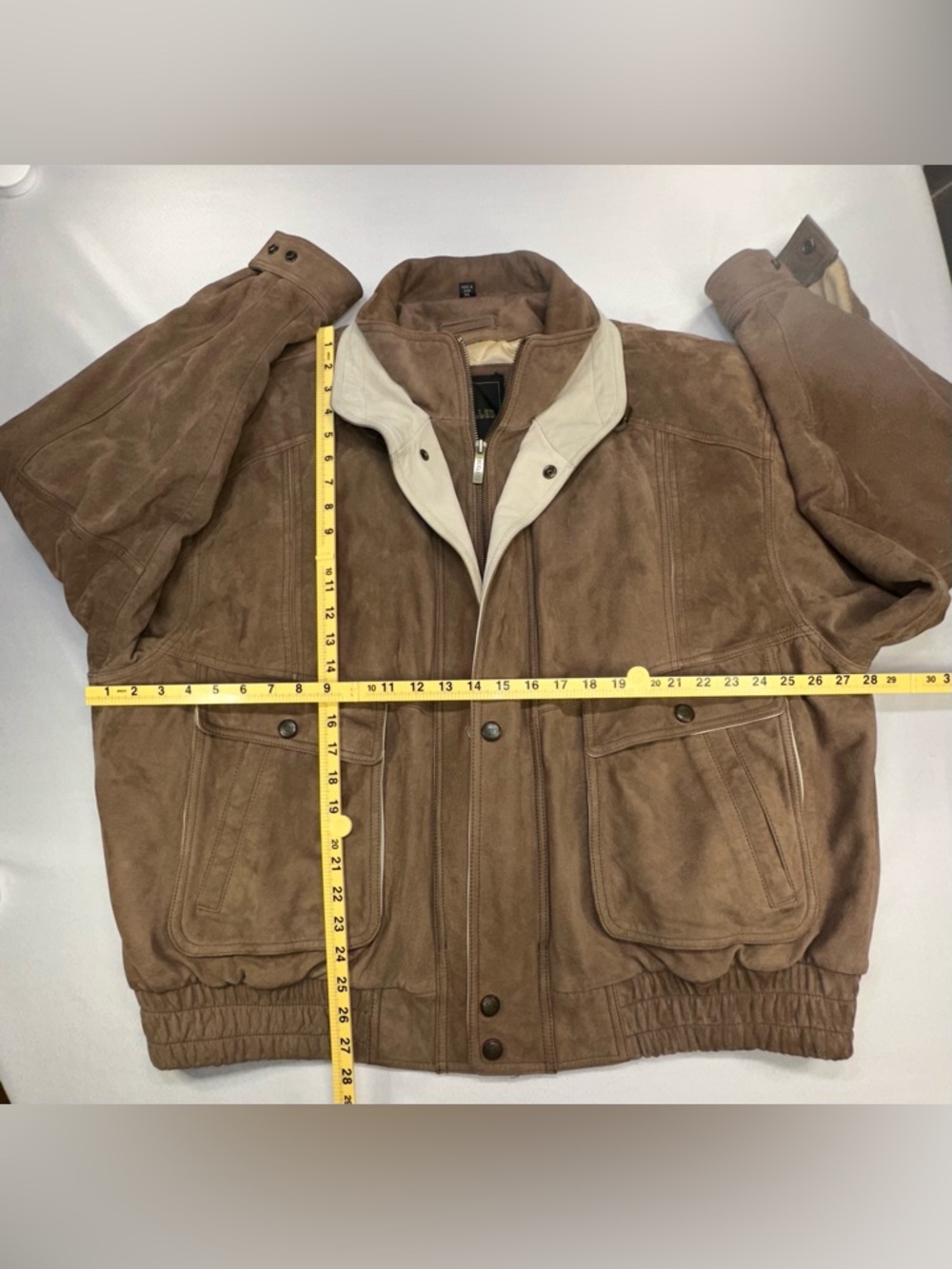 Vintage Excelled Suede Leather Bomber Jacket 3XL Brown Two-Tone Oversized 90s - Picture 11 of 11